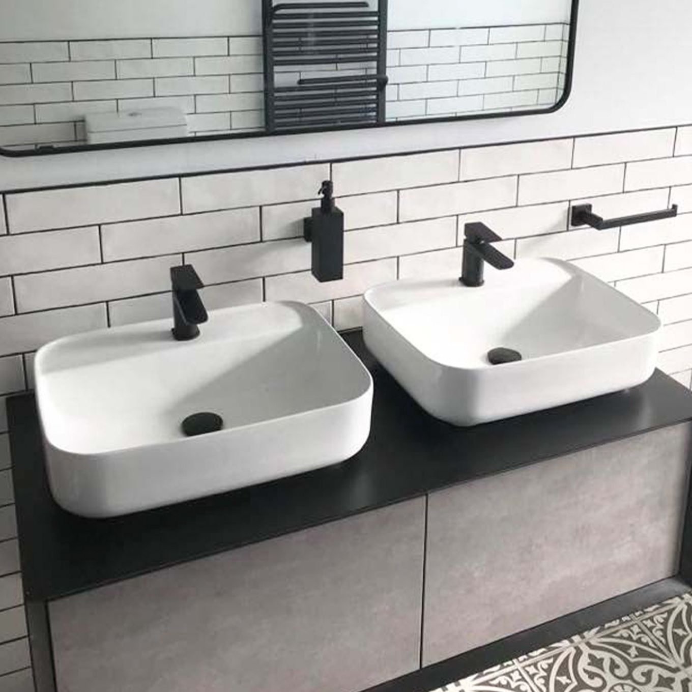 Zue White Rectangle Countertop Basin