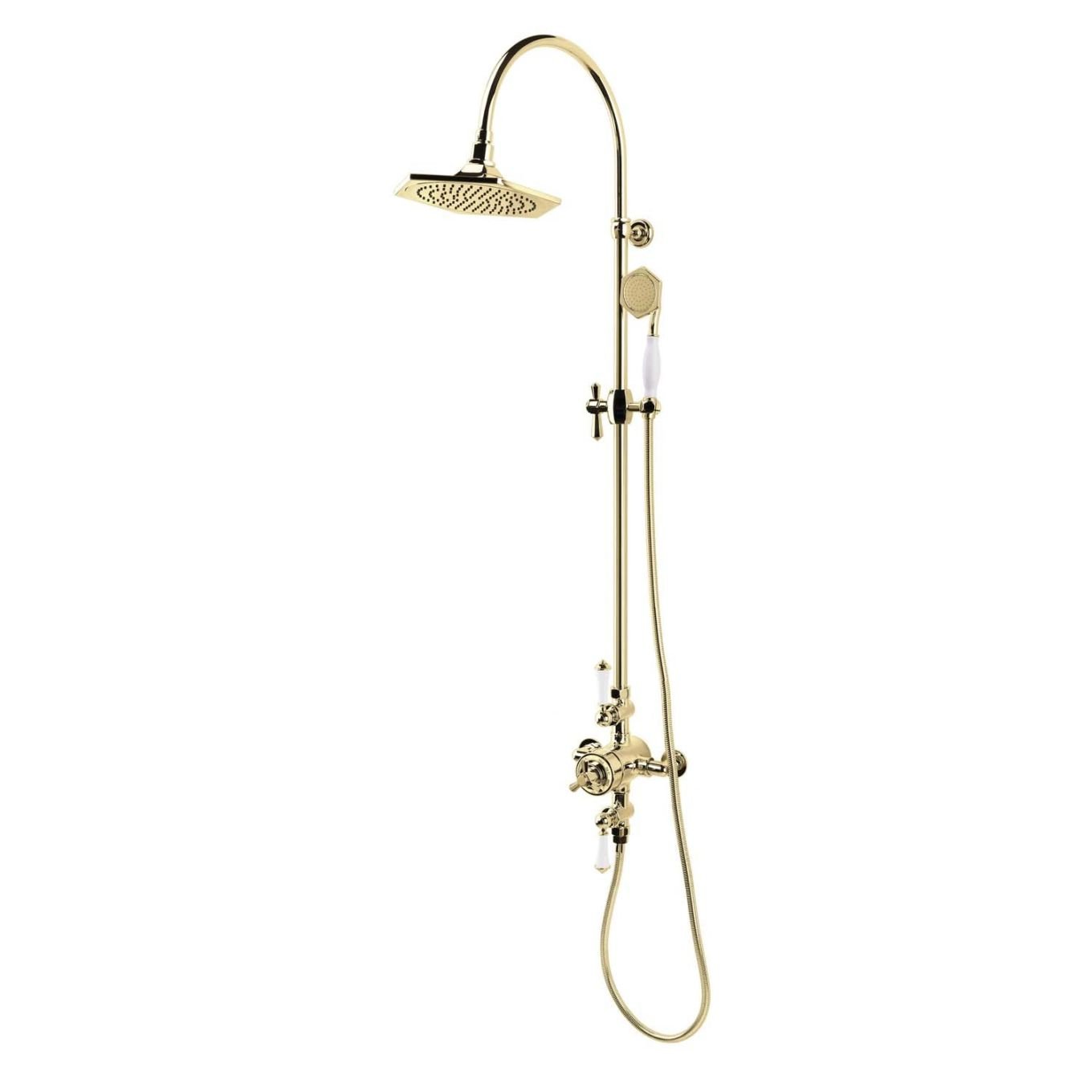 Adonis Gold Traditional Thermostatic Dual Outlet Shower Pack