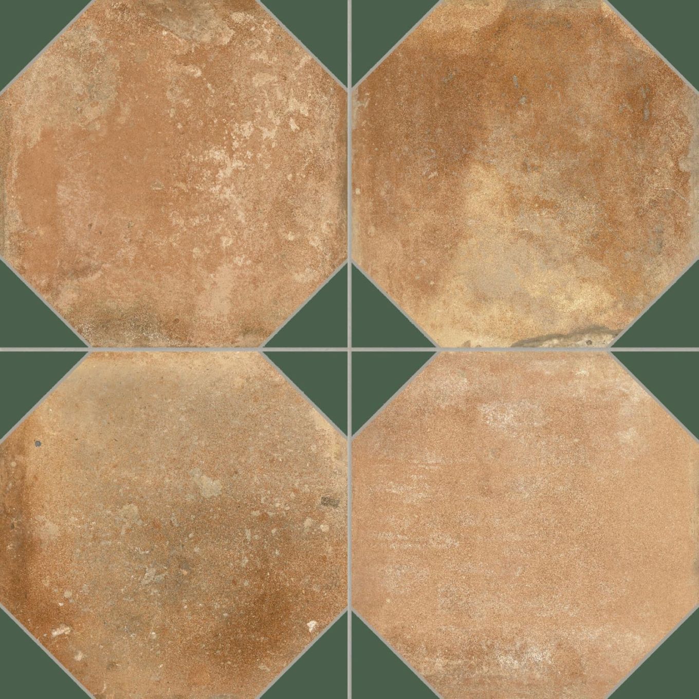 Natura Matt Porcelain Sage Patterned Terracotta Tile 452x452mm