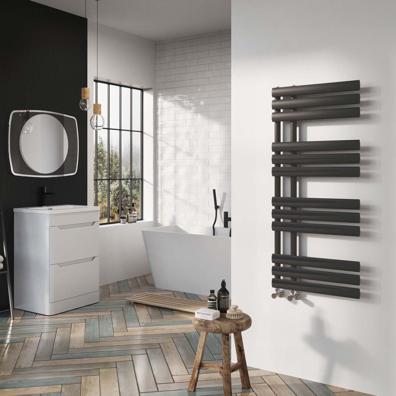 Rayner Grey Designer Heated Towel Rail 1750x500mm