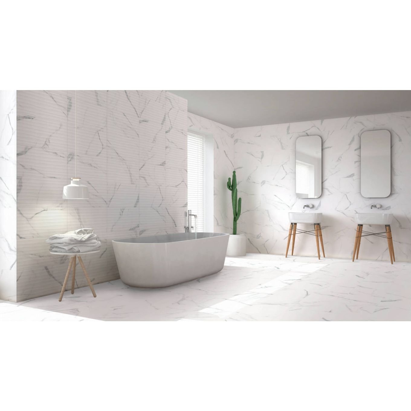 Marble Blanco Semi-Lappato Ceramic Tile 200x500mm
