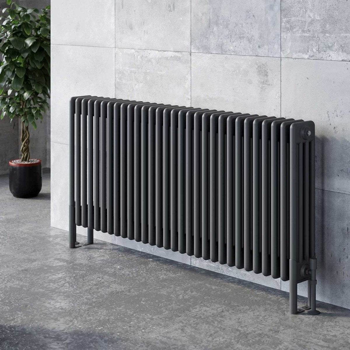 Upton Grey Quadruple Horizontal Column Radiator 600x1370mm