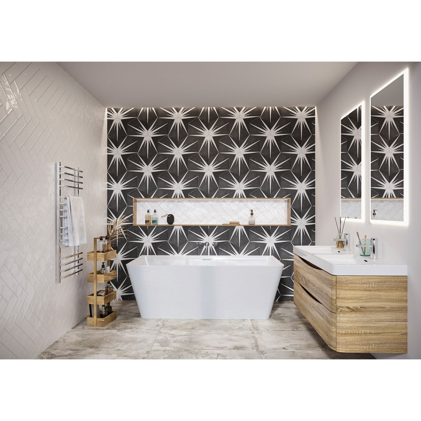 Lotus Hex Matt Marengo Hexagon Porcelain Tile 198x228mm