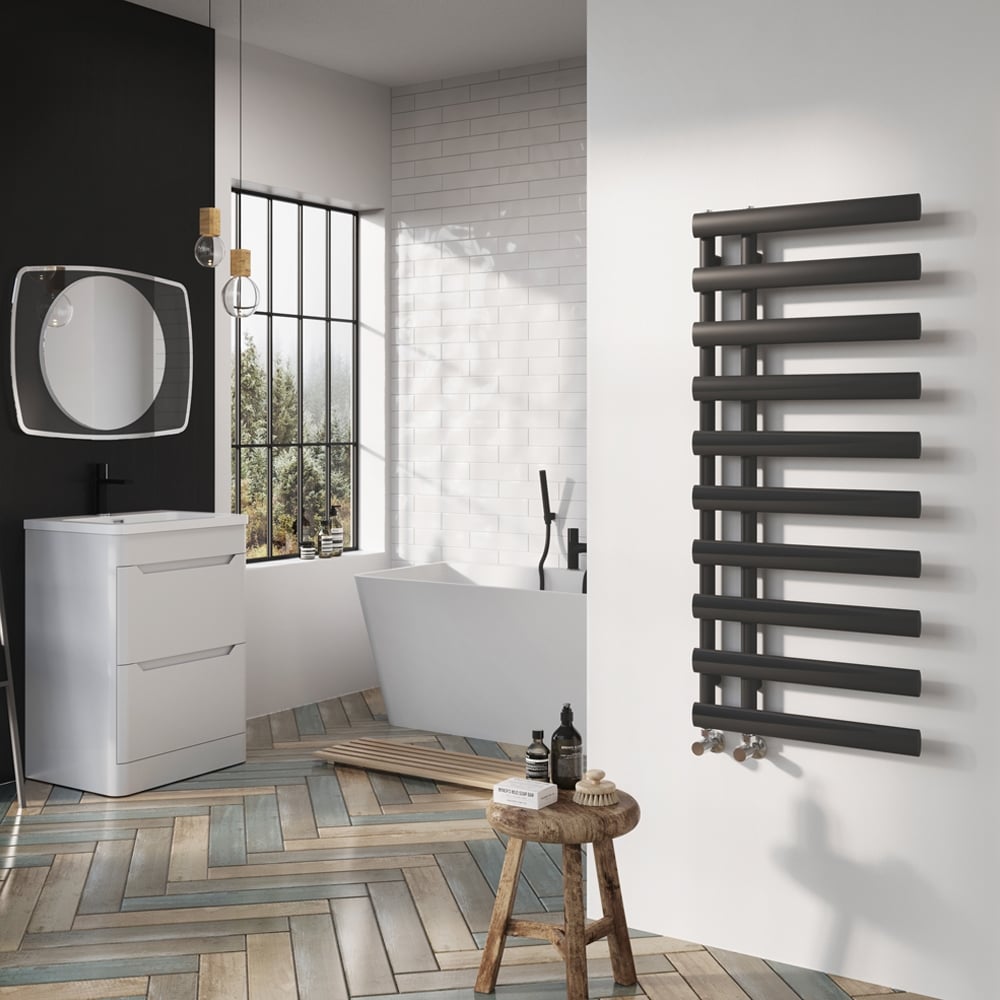 Dunwell Grey Designer Heated Towel Rail 1140x500mm