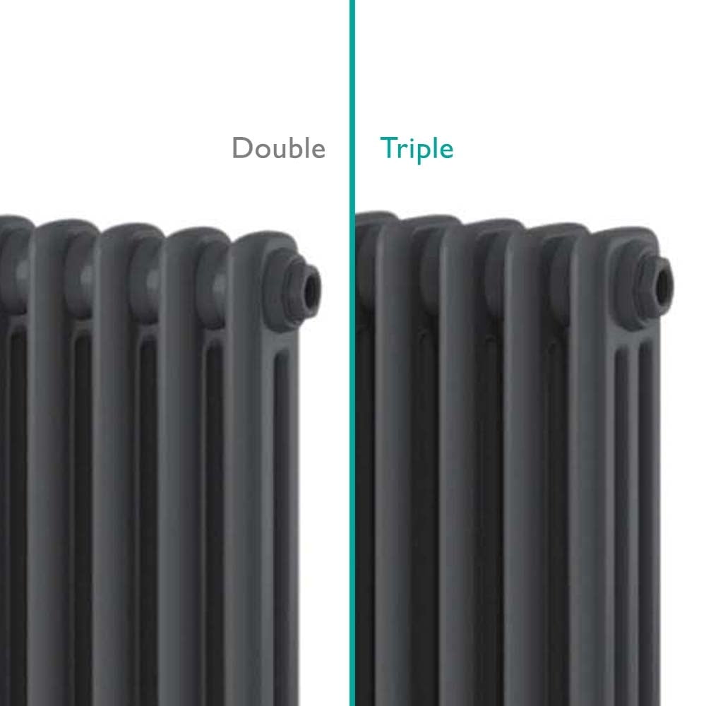 Upton Grey Triple Horizontal Column Radiator 600x1370mm
