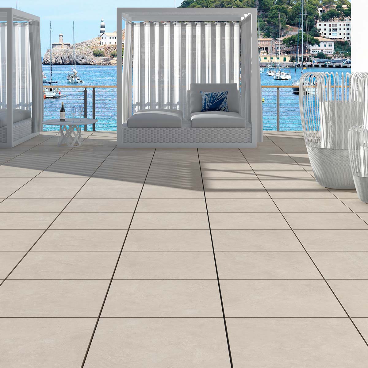 Donovan Tan Concrete Effect Porcelain Tile 600x1200mm