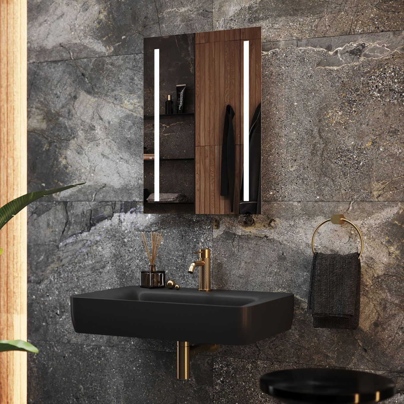 Siena Battery Powered Rectangular LED Mirror 500x700mm