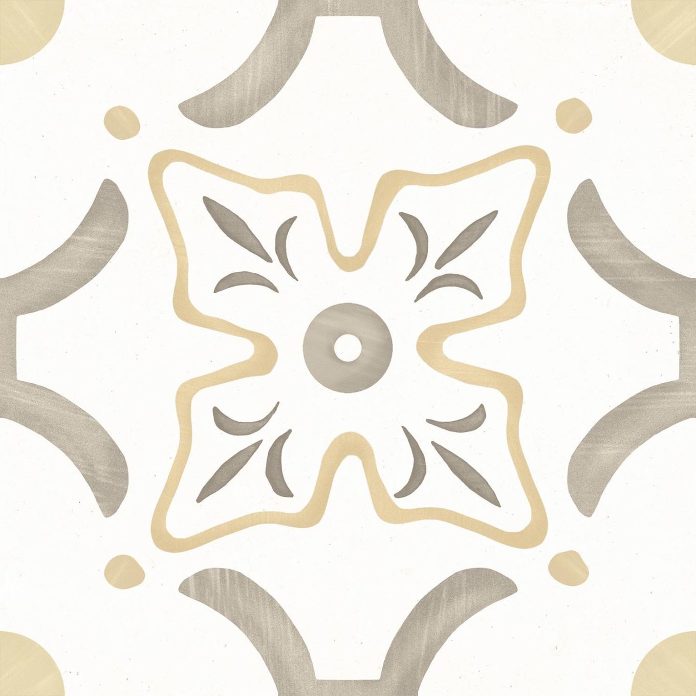 Lira Yellow Flower Matt Porcelain Tile 223x223mm
