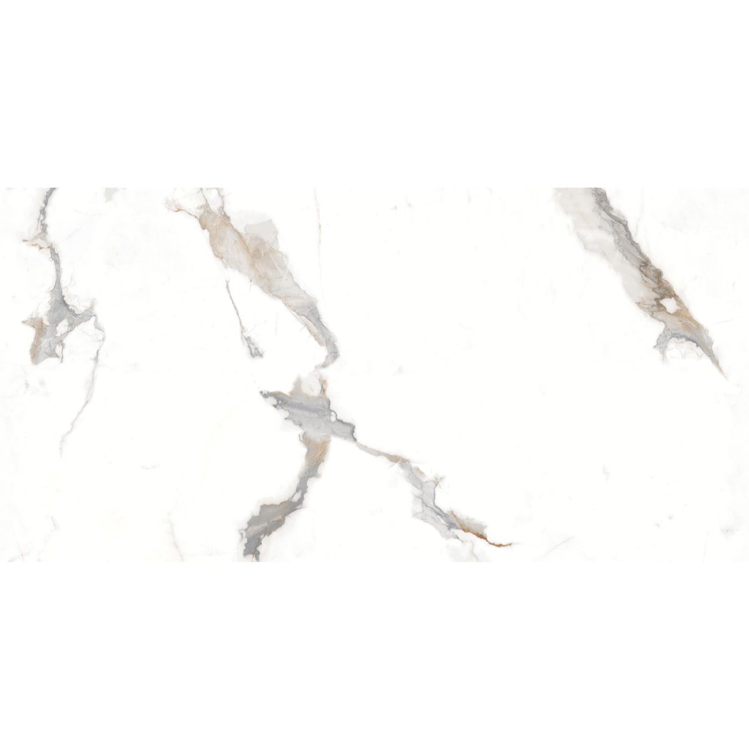 Stockholm White Marble Uniglow Porcelain Tile 1200x600mm