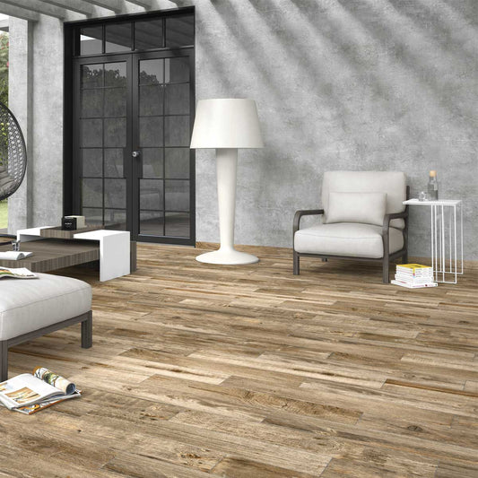Havana Nature Wood Effect Matt Porcelain Tile 150x900mm