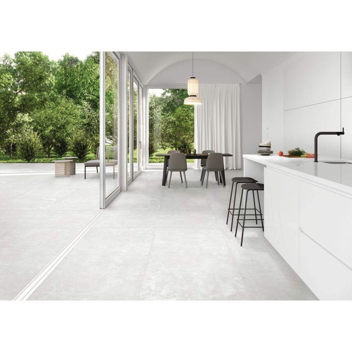 Graffi White Matt Porcelain Tile 900x900mm