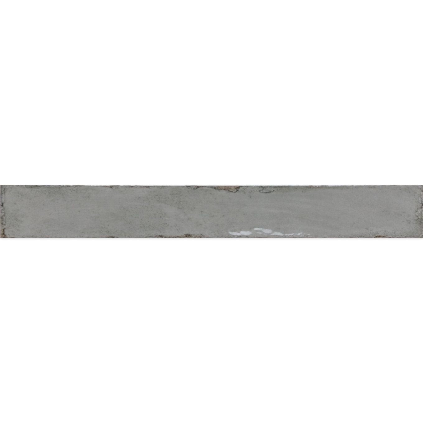 Capri Grey Gloss Ceramic Brick Tile 400x50mm