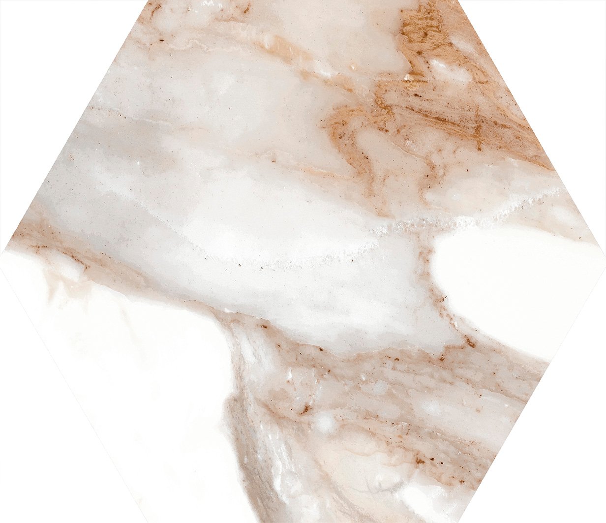 Charlie Beige Hex Marble Matt Porcelain Tile 290x258mm