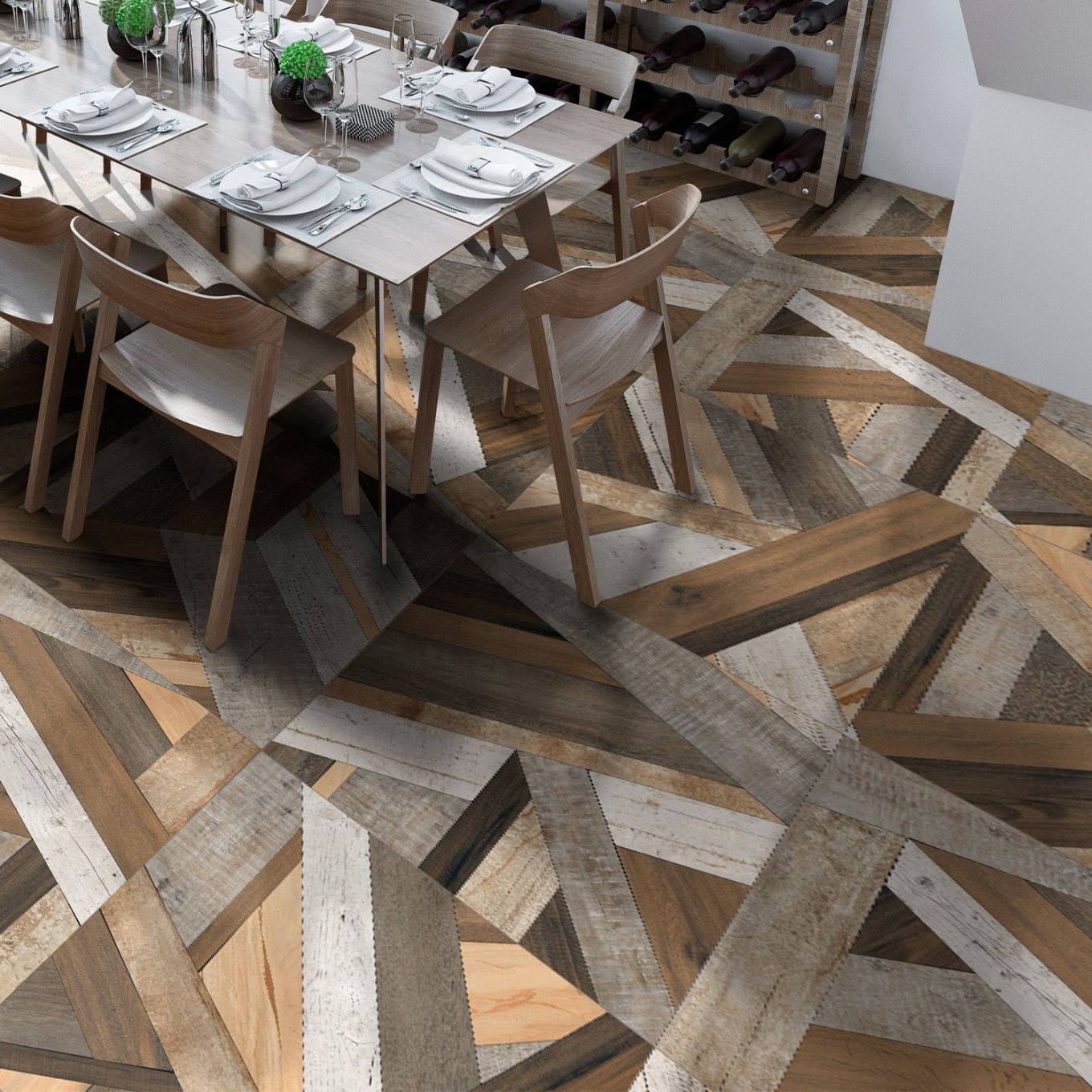 Laenor Multicolour Matt Porcelain Tile 800x800mm
