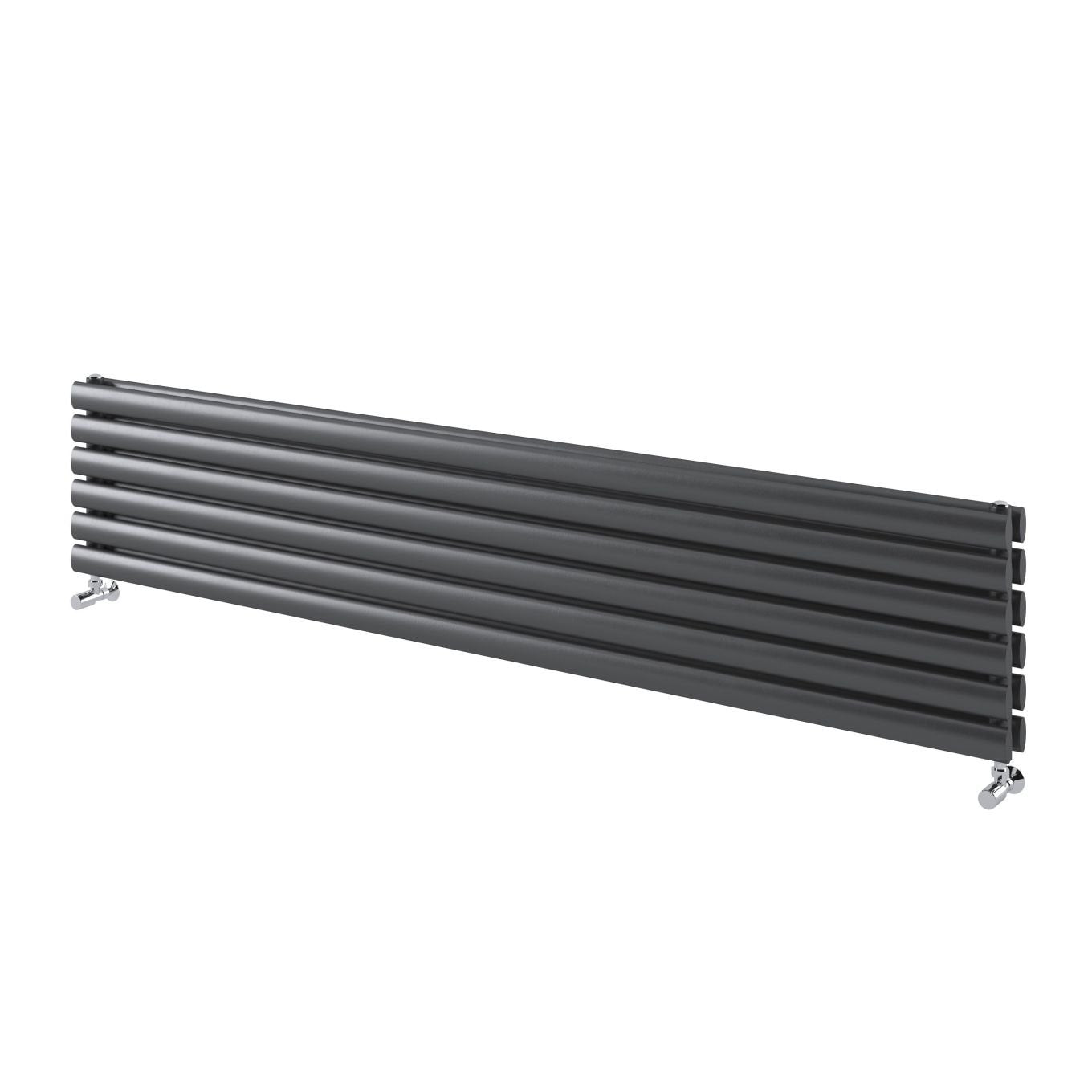 Islington Grey Double Horizontal Radiator 235x1800mm