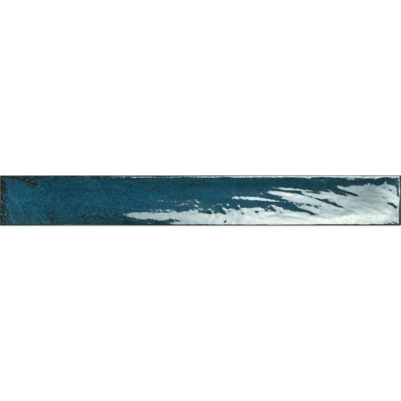 Capri Blue Gloss Ceramic Brick Tile 400x50mm