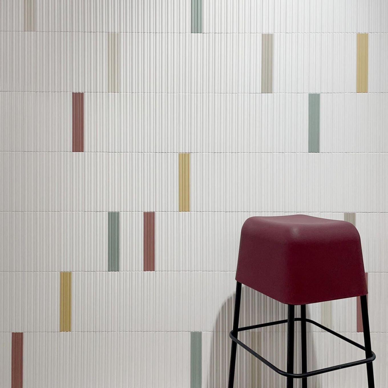 Prism Ribbed White Matt Ceramic Brick Tile 200x50mm