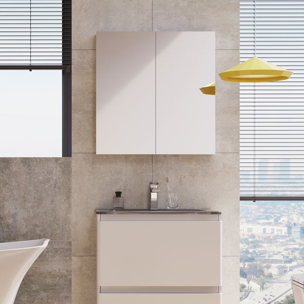 Neon Double Door Mirrored Wall Cabinet