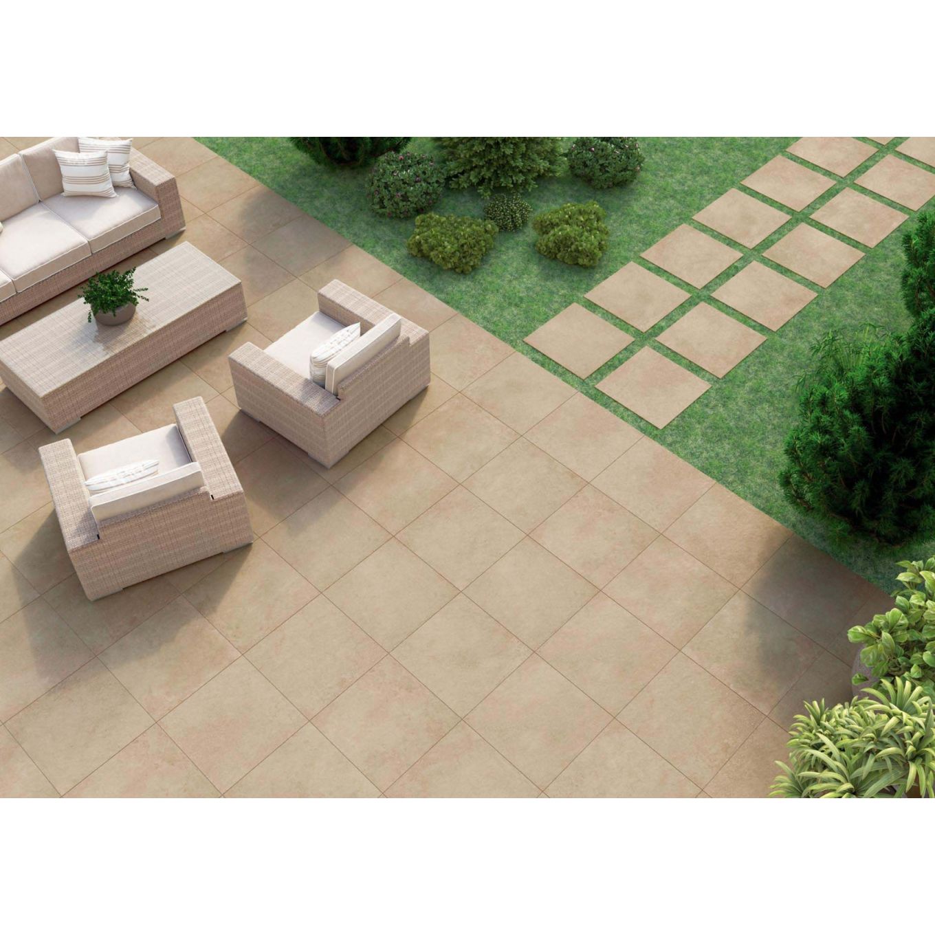 Hamburg Greige Outdoor Porcelain Tile 900x900mm