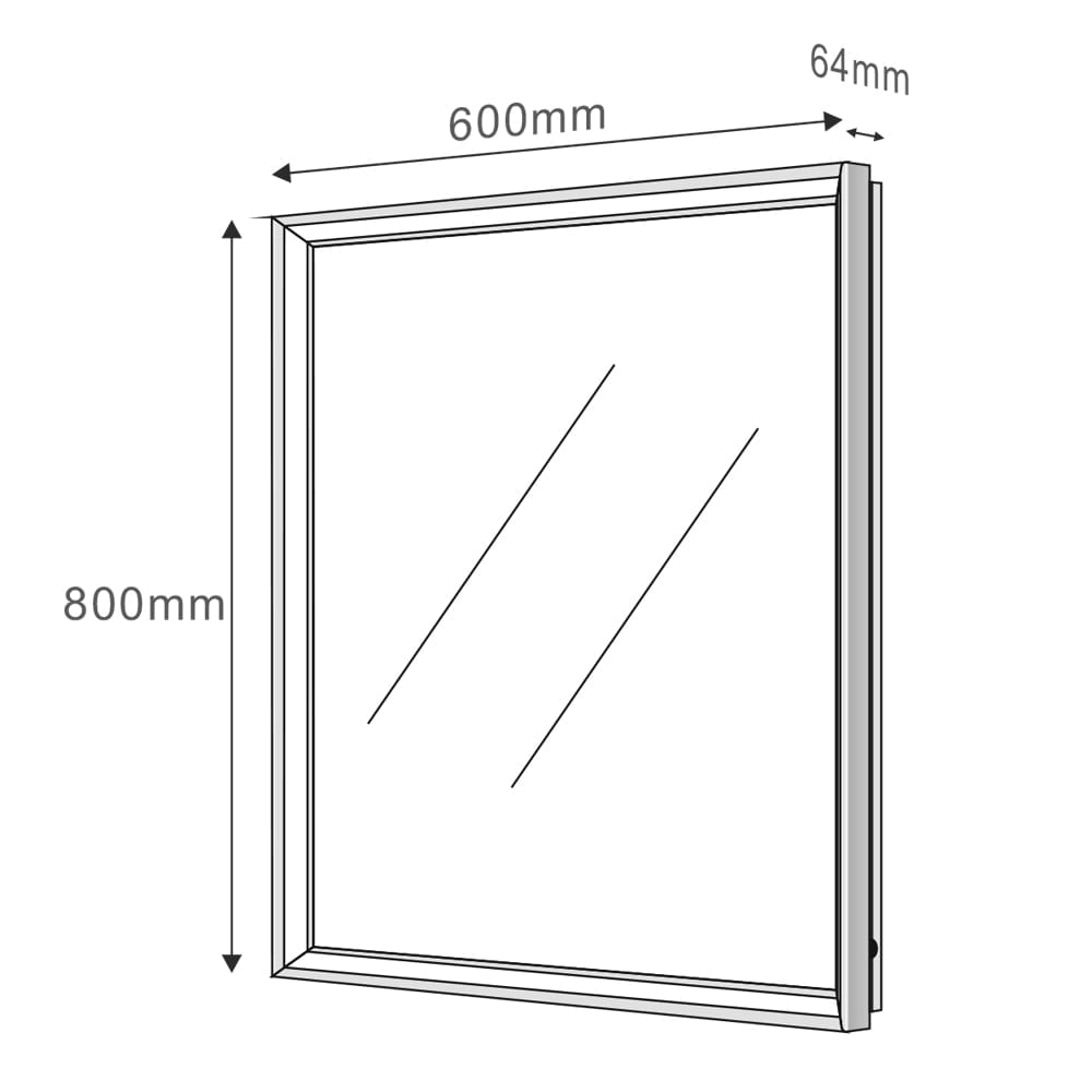 Adison Black Framed LED Backlit Mirror 800x600mm