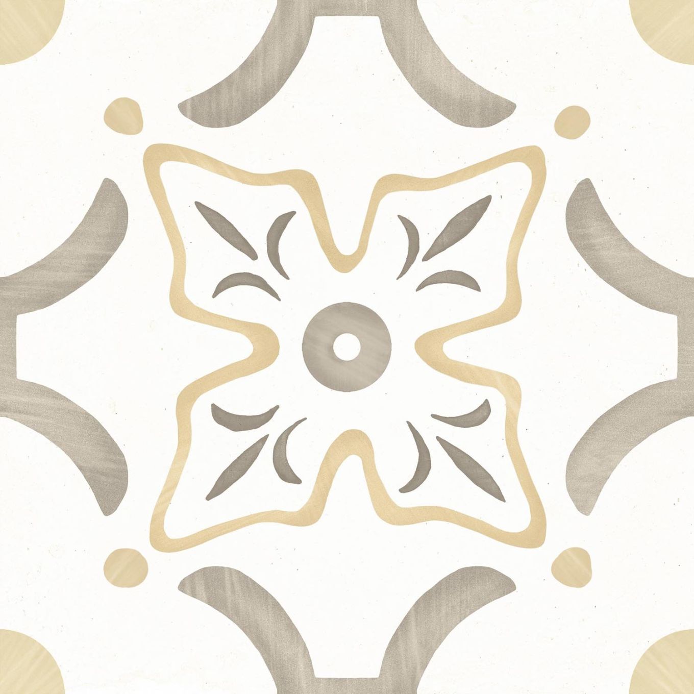 Lira Yellow Flower Matt Porcelain Tile 223x223mm
