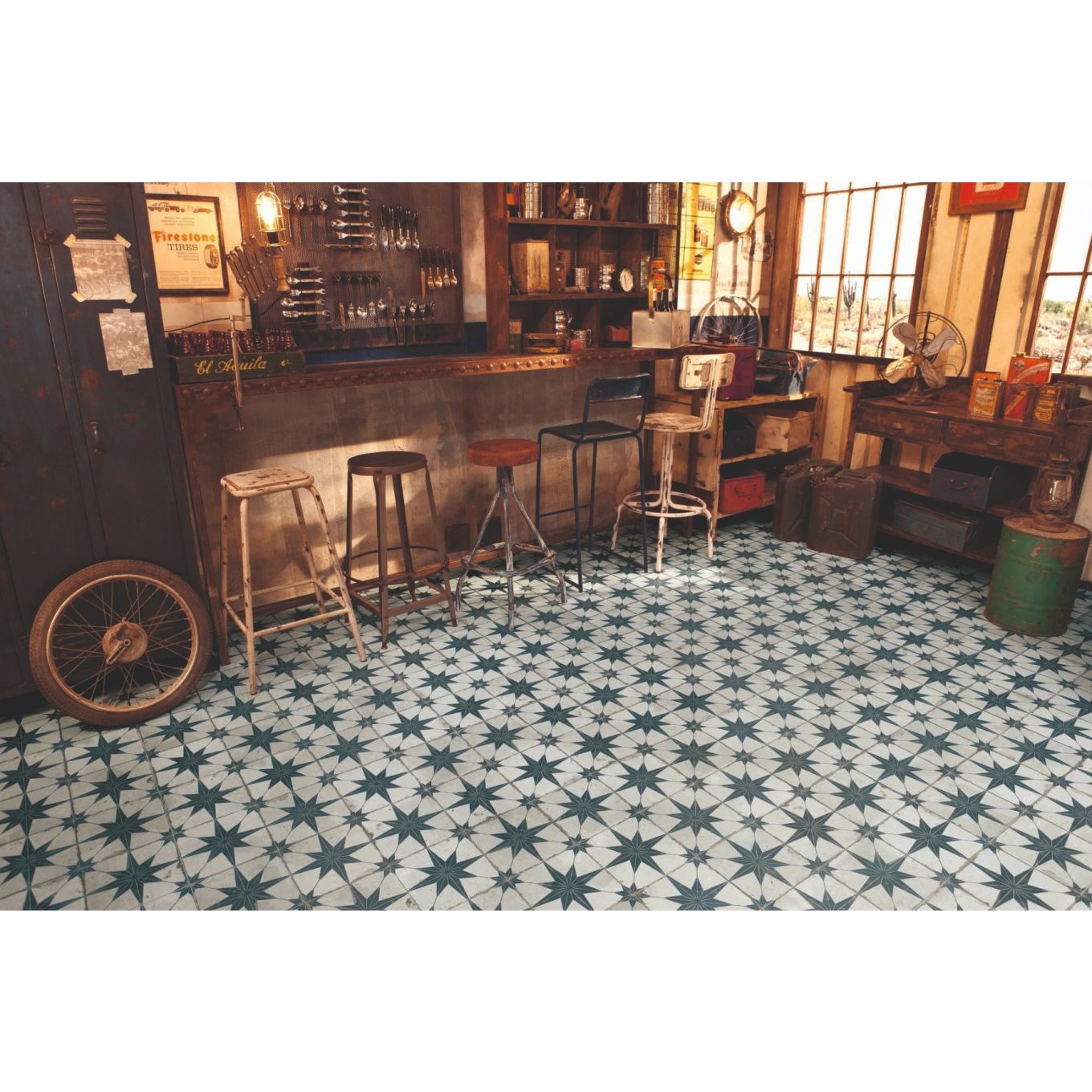 Fired Star Blue Matt Ceramic Tile 450x450mm