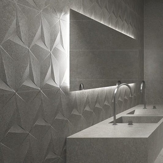 Ceppri Grey Decor Matt Ceramic Tile 400x1200mm