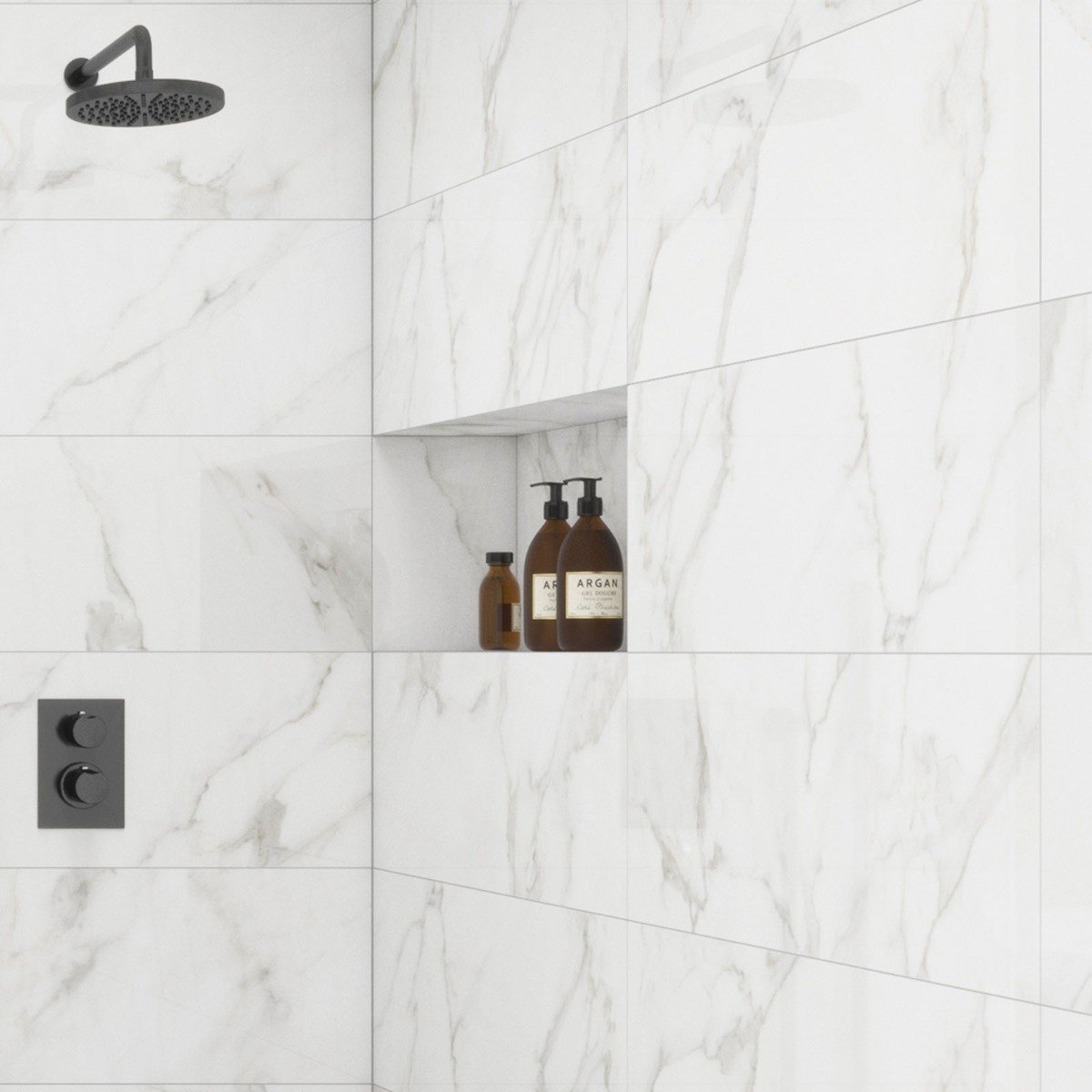 Marbella Marron Polished Ceramic Wall Tile 300x900mm