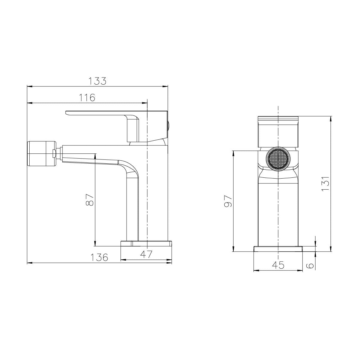 Zena Chrome Mono Bidet Tap