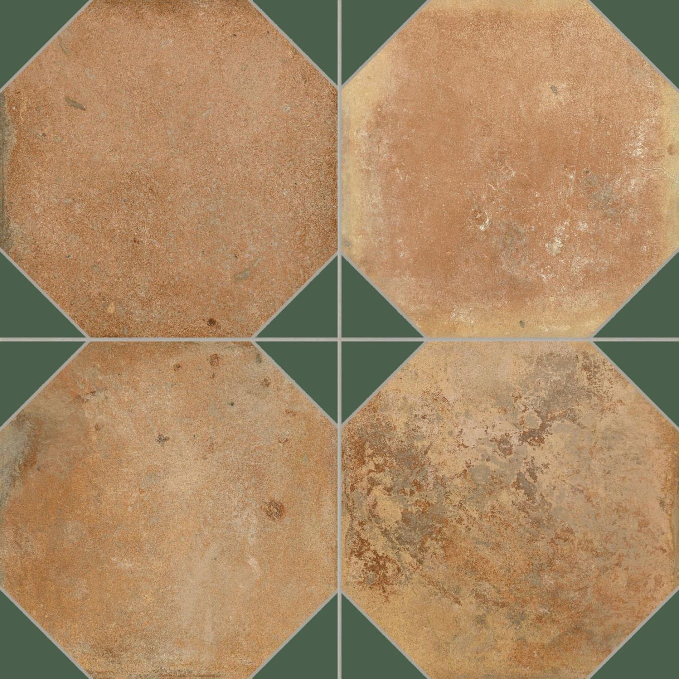 Natura Matt Porcelain Sage Patterned Terracotta Tile 452x452mm