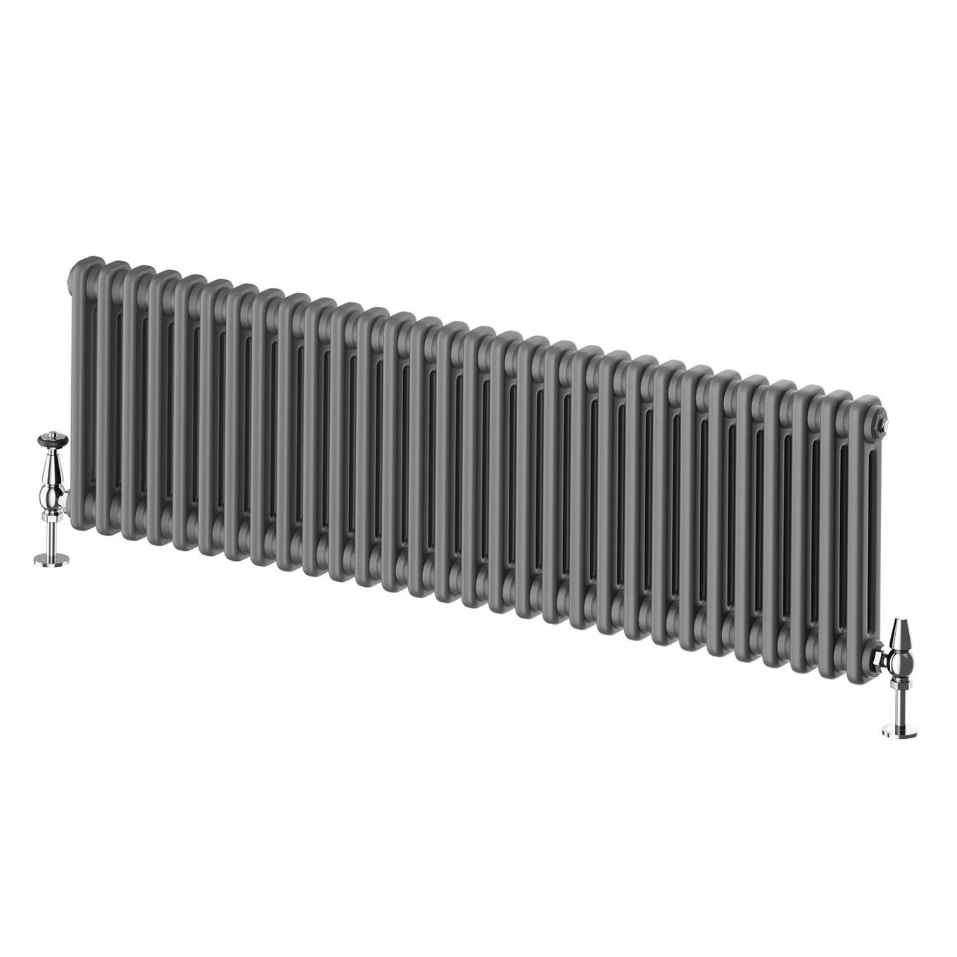 Upton Grey Double Horizontal Column Radiator 400x1370mm
