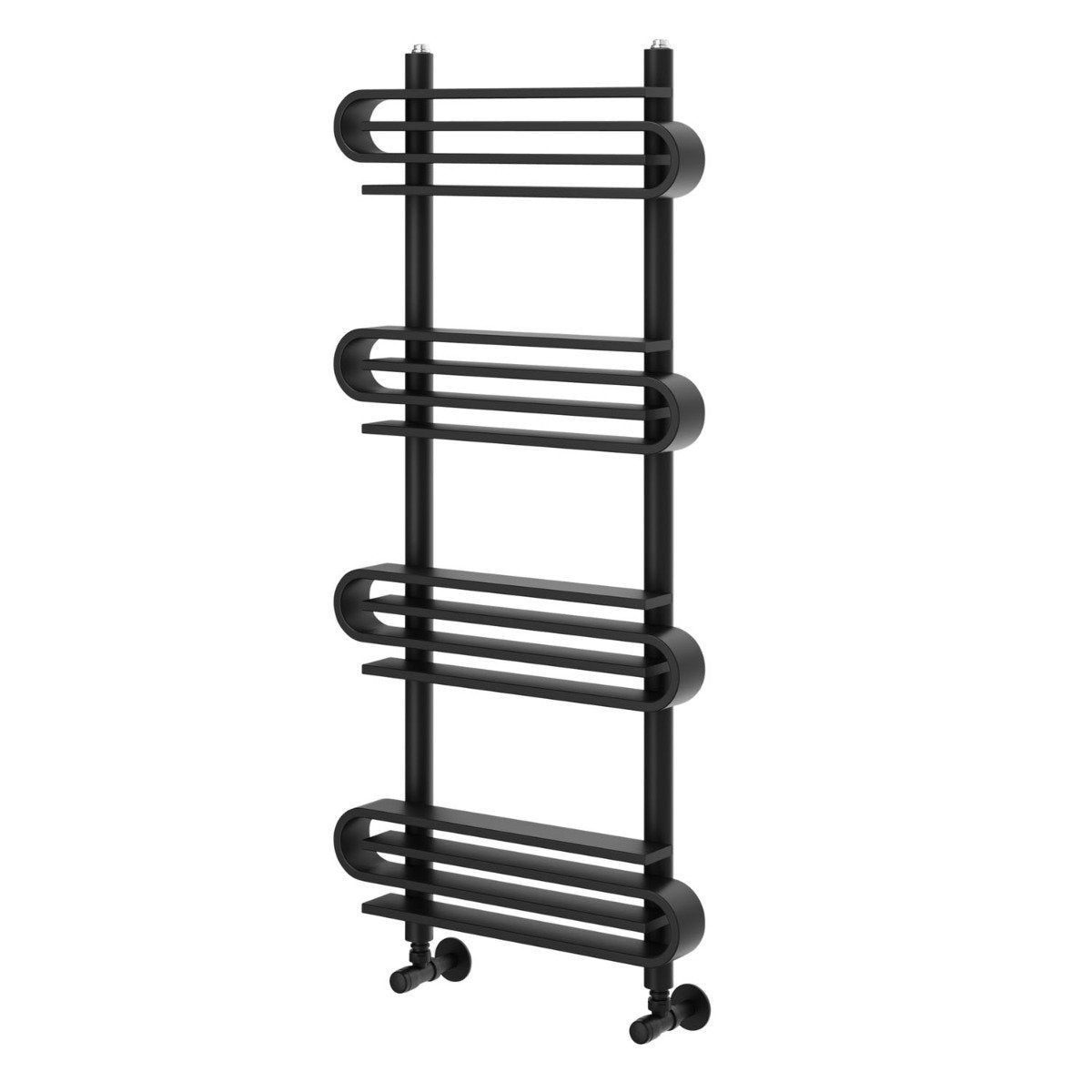 Logan Matt Black Heated Towel Rail 1100x500mm