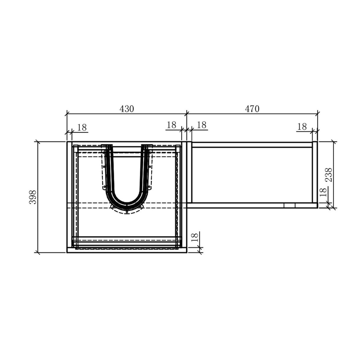 Summers Concrete Left Hand Combination Vanity Basin and WC Unit 900mm