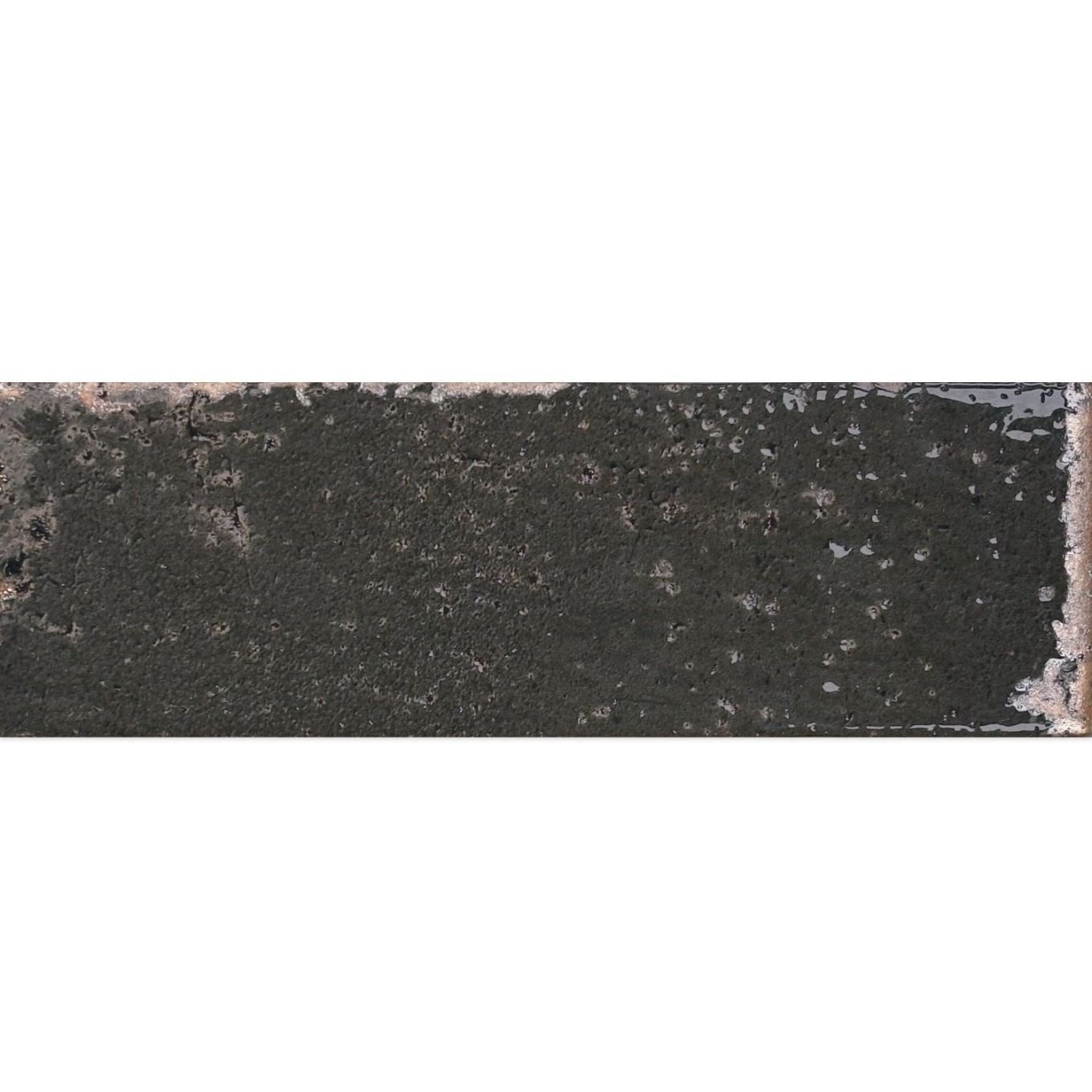 Monza Antracita Glossy Porcelain Brick Tile 65x200mm