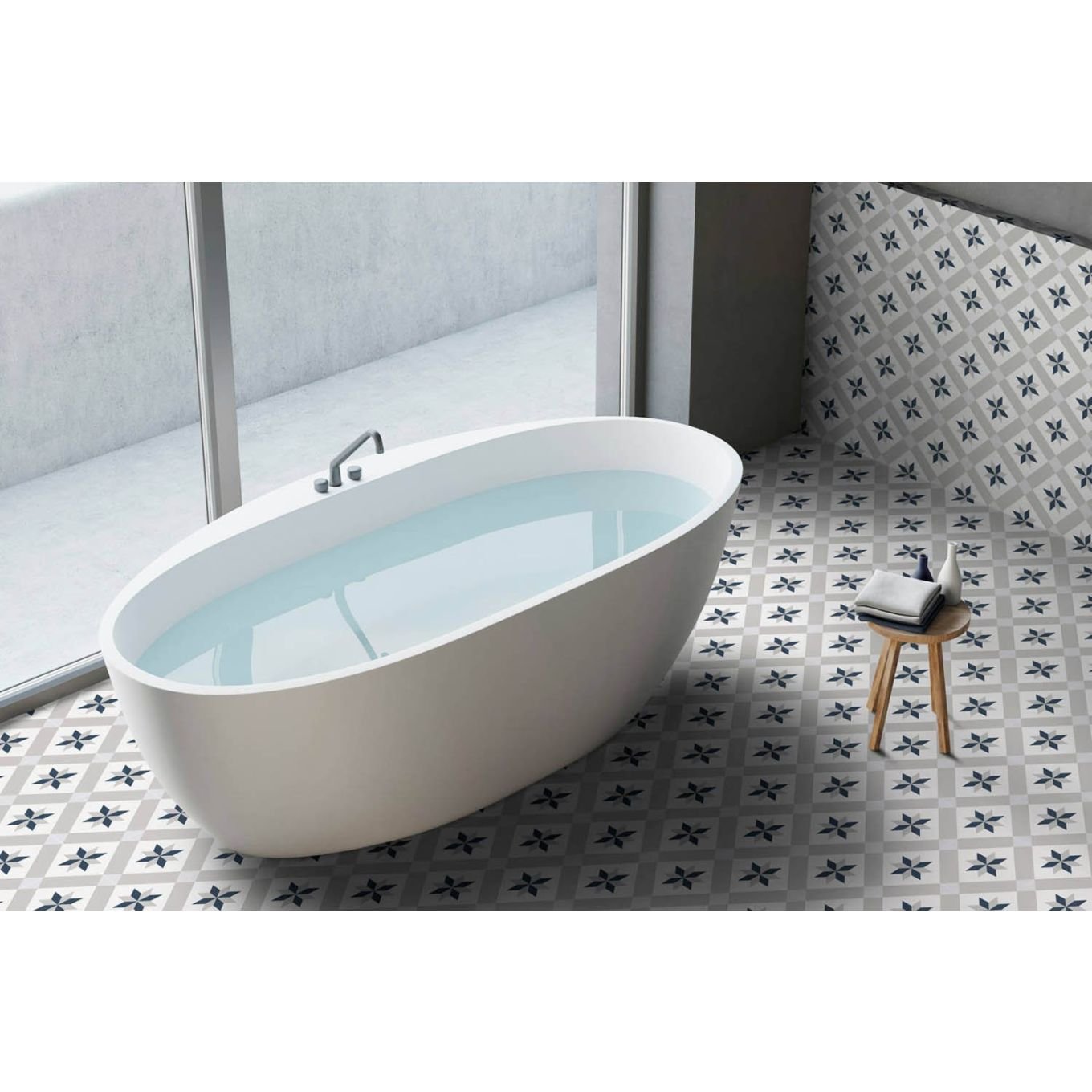 Encino Lunar Grey Matt Porcelain Tile 250x250mm