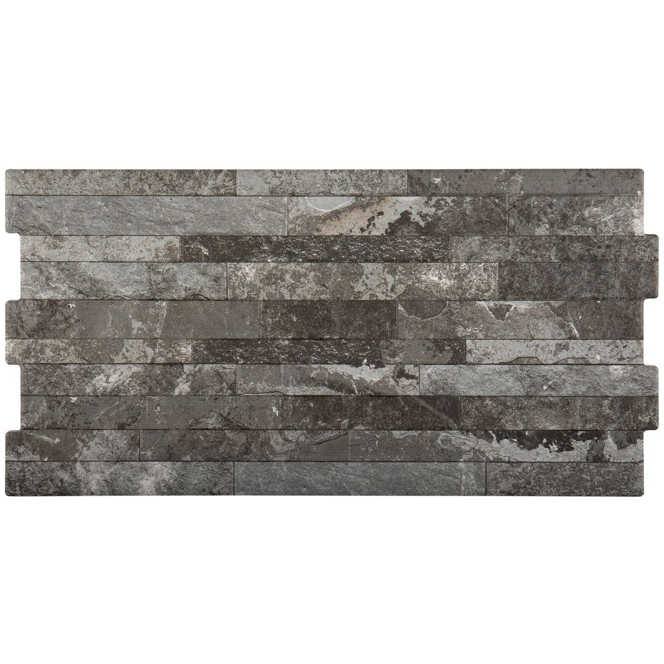 Prom Dark Brick Split Faced Porcelain Tile 300x600mm
