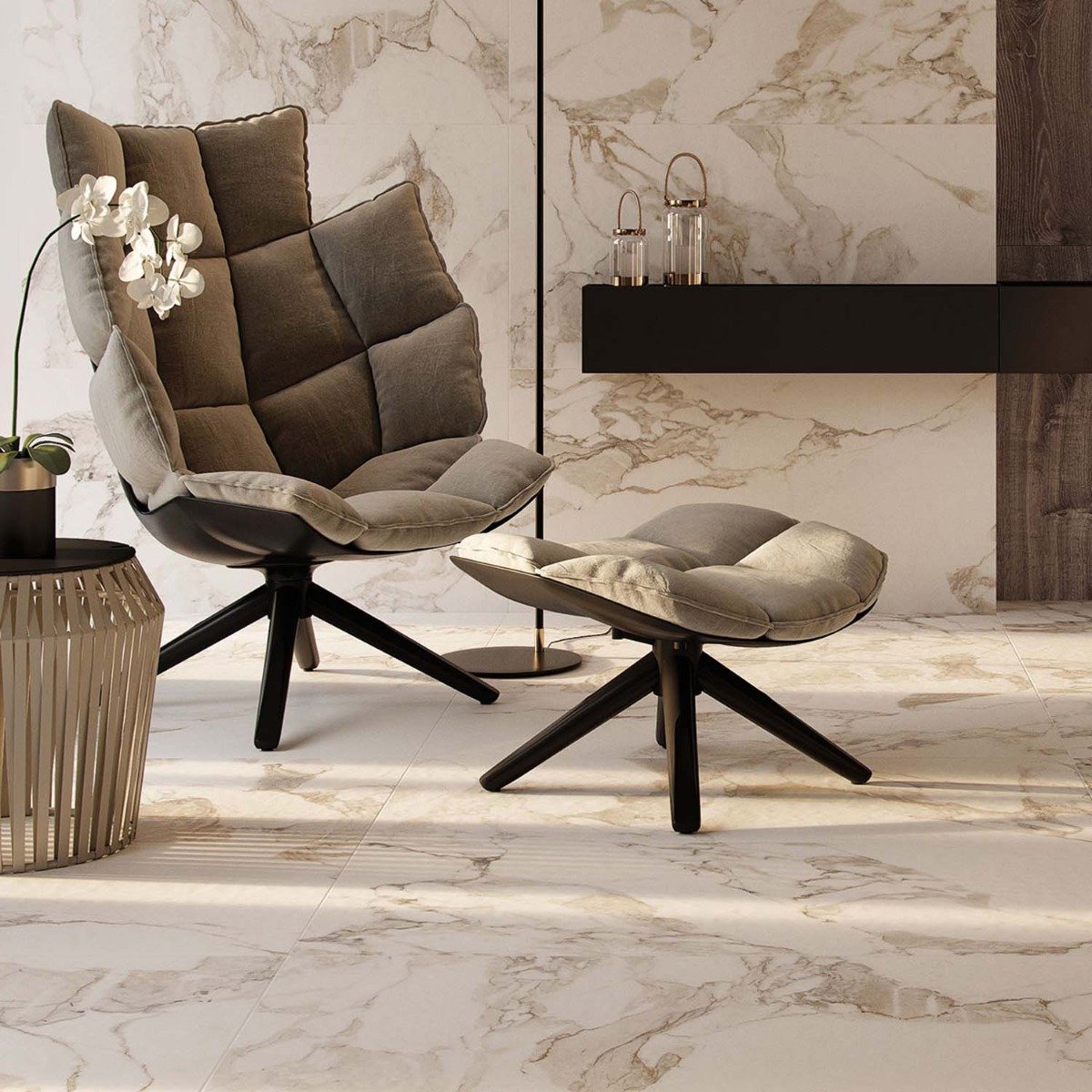 Monte Carlo Gold Marble Matt Tile 1197x598mm