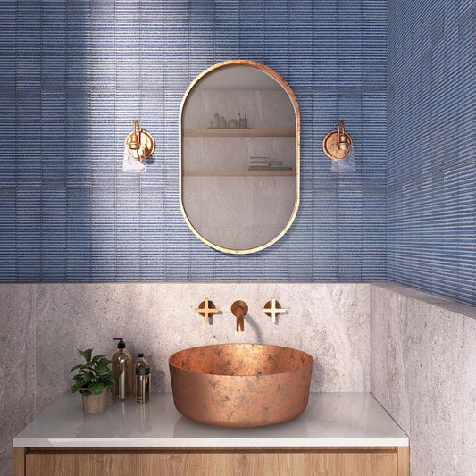 Canillo Blue Gloss Ceramic Brick Tile 300x75mm
