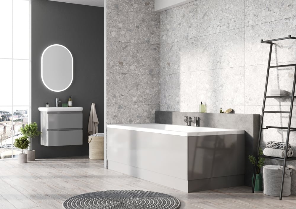 Ardite Double Ended Reinforced Acrylic Bath 1700x700mm