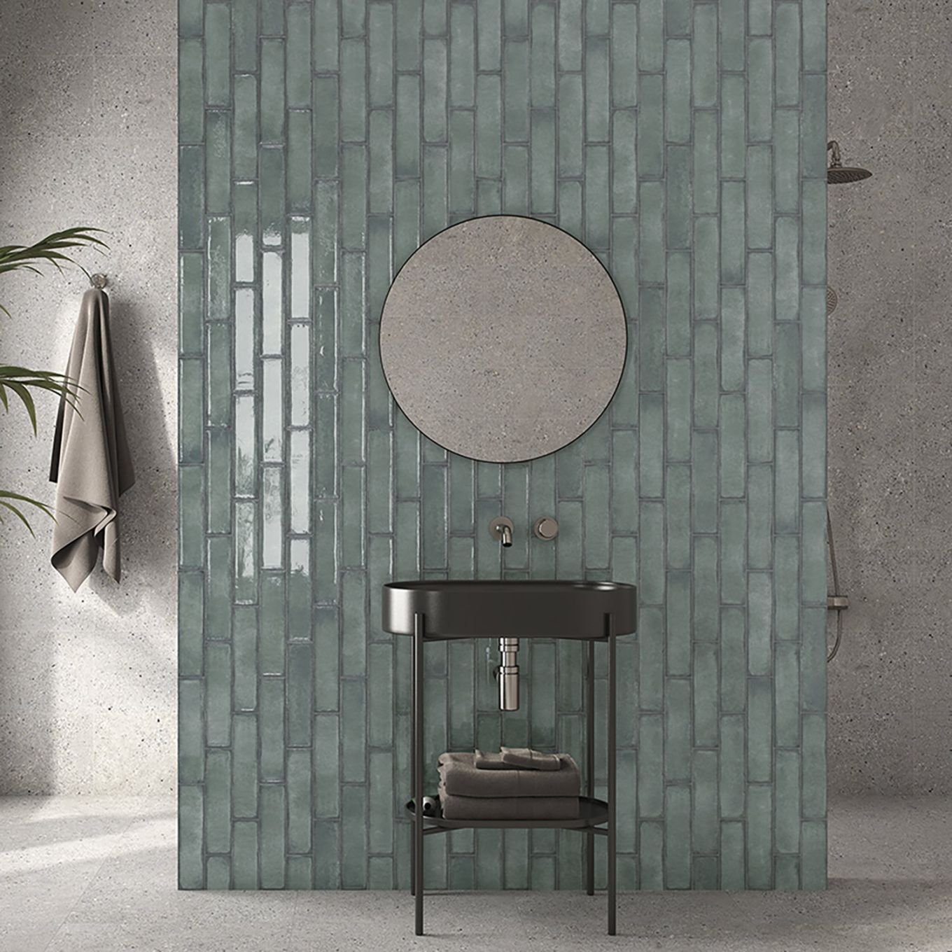 Inca Aguamarina Blue Glossy Ceramic Brick Tile 75x300mm