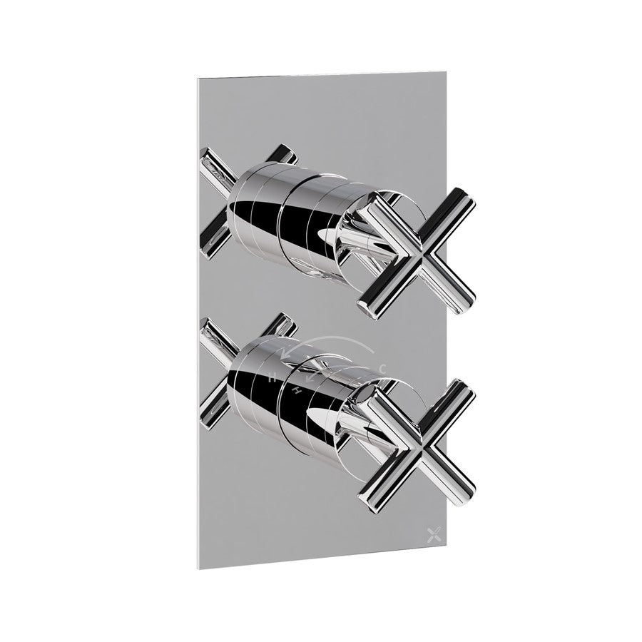 MPRO Crosshead 2 Outlet 2 Handle Shower Valve Chrome