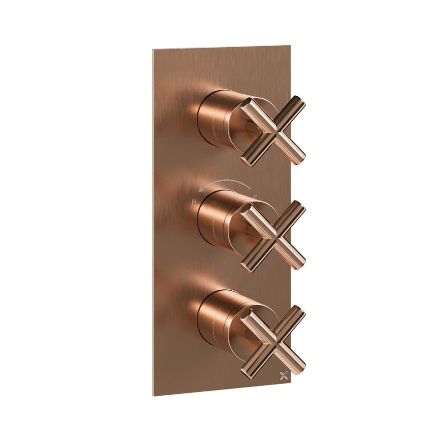 MPRO Crosshead 3 Outlet 3 Handle Shower Valve Portrait