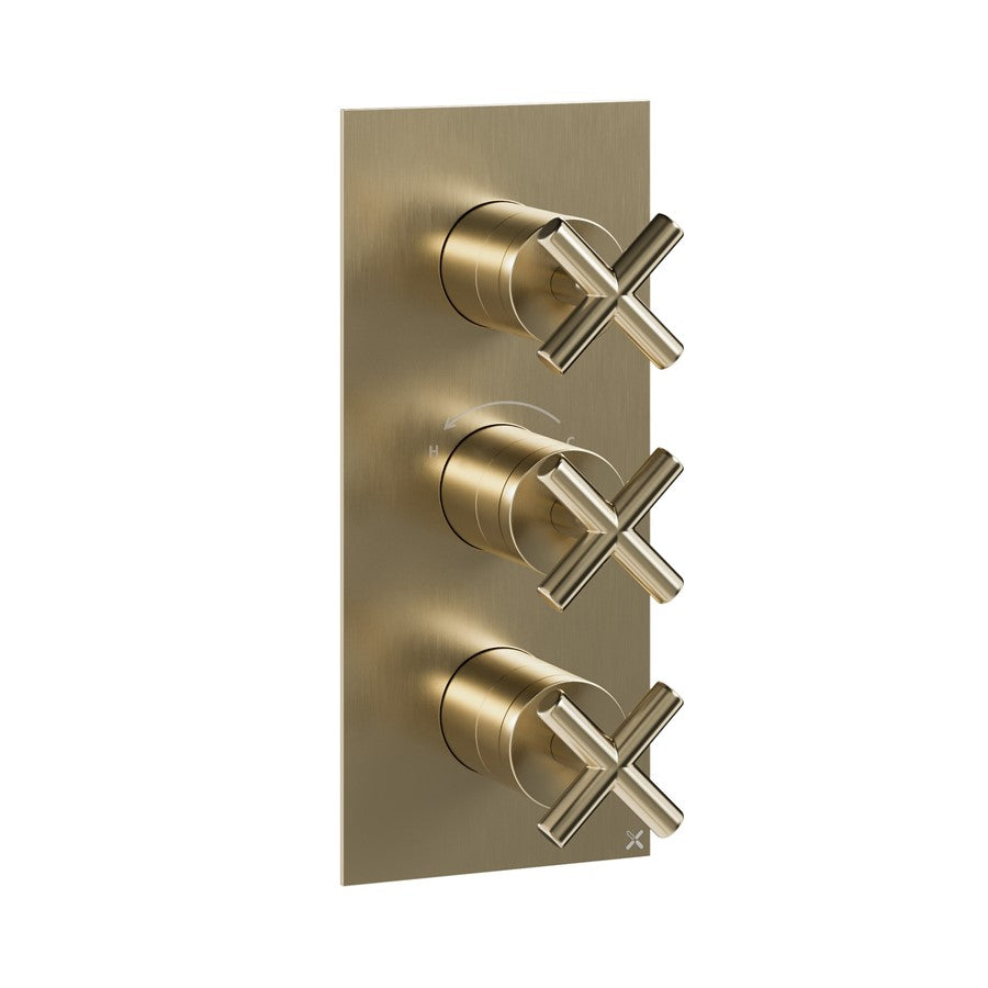 MPRO Crosshead 3 Outlet 3 Handle Shower Valve Portrait