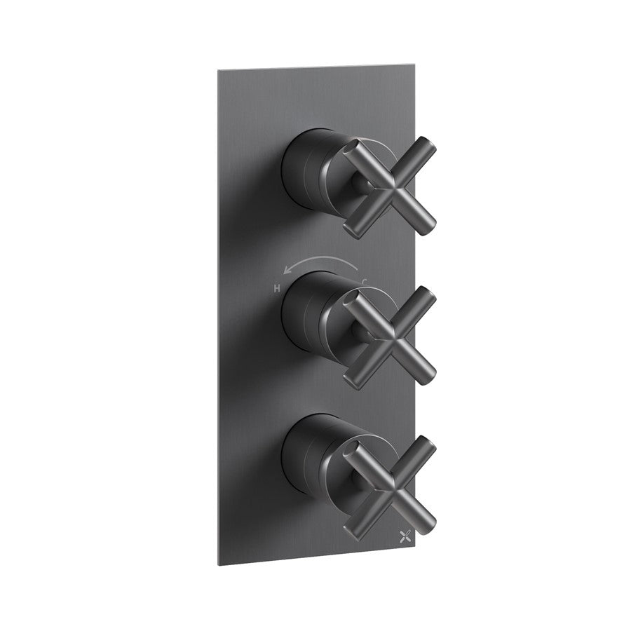 MPRO Crosshead 2 Outlet 3 Handle Shower Valve Portrait