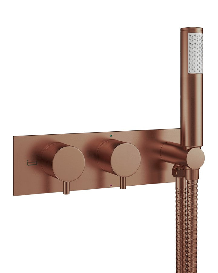 MPRO 2 Outlet 2 Handle Concealed Thermostatic Bath Valve & Handset