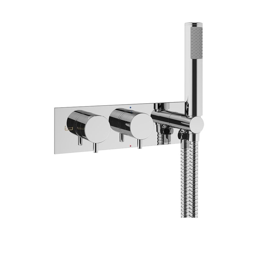 MPRO 2 Outlet 2 Handle Concealed Thermostatic Bath Valve & Handset