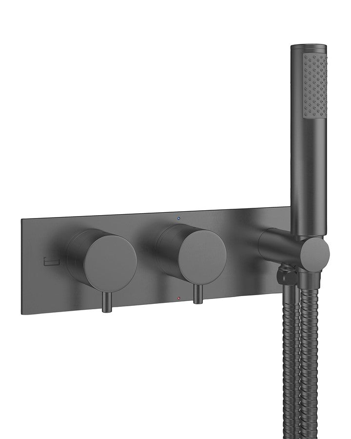 MPRO 2 Outlet 2 Handle Concealed Thermostatic Bath Valve & Handset