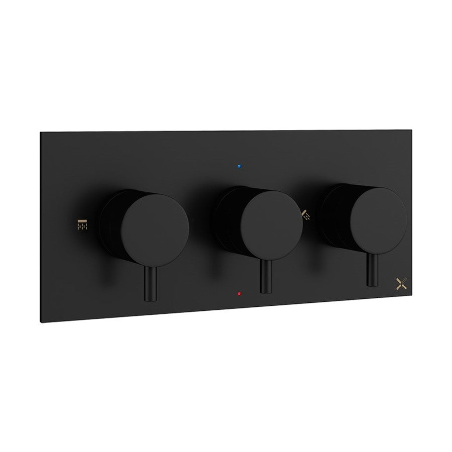 MPRO 2 Outlet 3 Handle Concealed Thermostatic Shower Valve Landscape