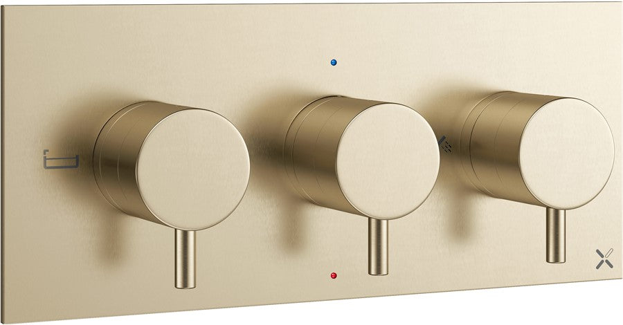 MPRO 3 Outlet 3 Handle Concealed Thermostatic Shower Valve Landscape