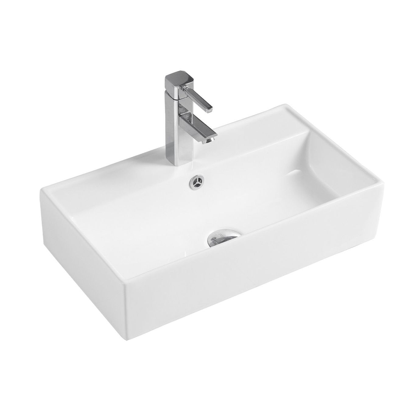 Aero White Rectangular Countertop Basin